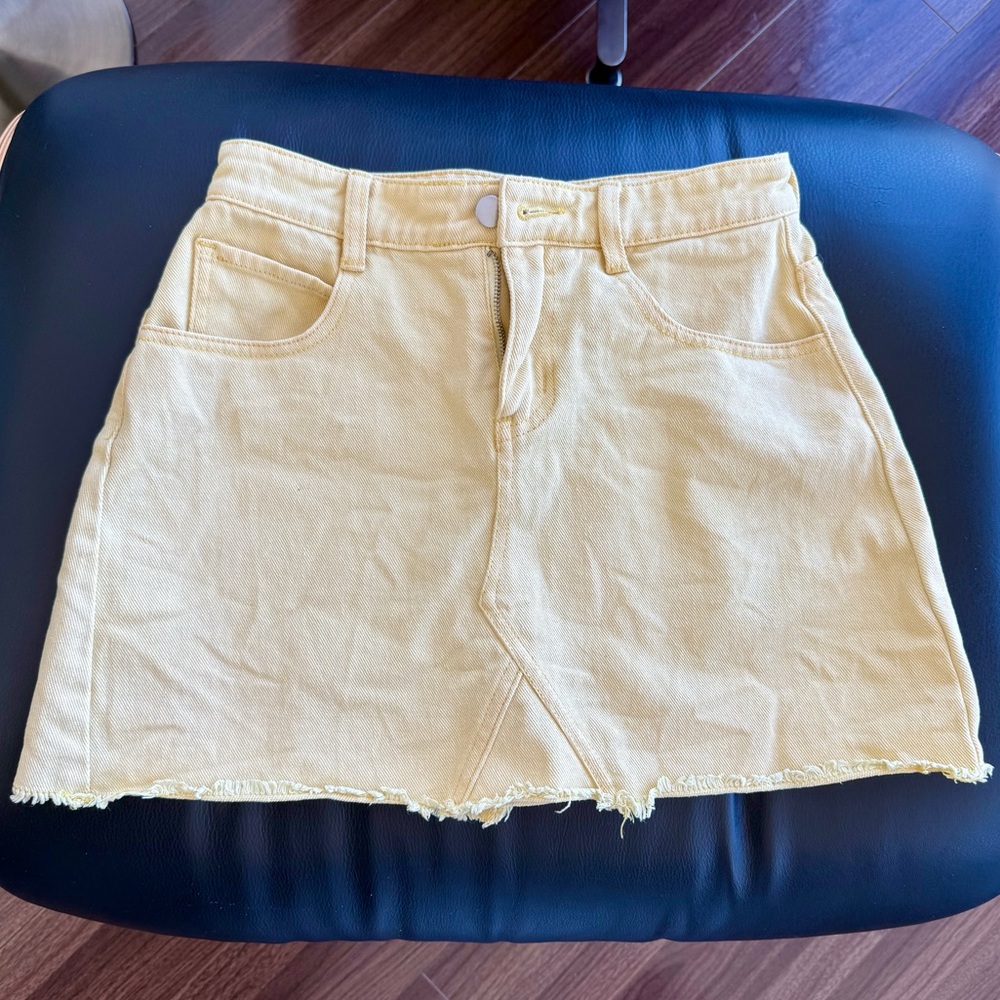 Princess Polly Hallie Lemon Yellow Denim Mini Skirt